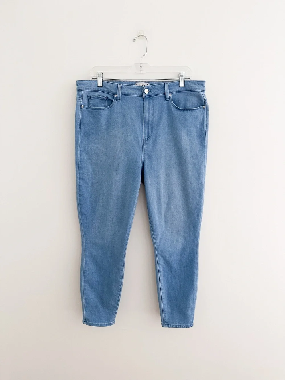 Paige Margot Crop Jeans Light Wash Skinny Ankle Stretch Denim Size 34 High Rise